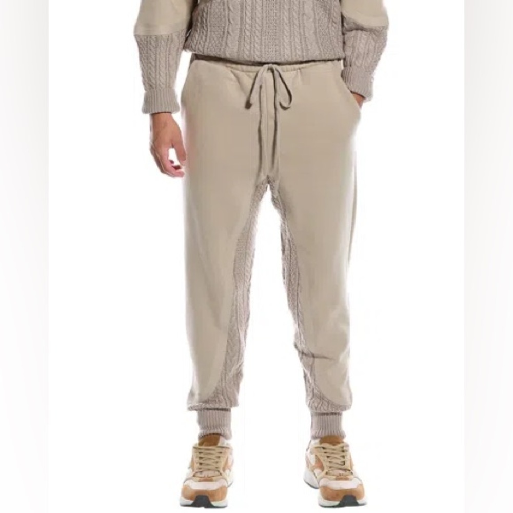 NWT Twenty Montreal Inner Leg Sweater Wool-blend Jogger In Beige Z500